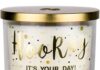 Aromascape PT41416 Hooray it’s Your Day Vanilla Frosting and Almond Milk 3 Wick Scented Soy Candle