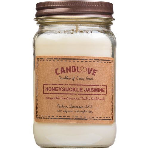 CANDLOVE Honeysuckle Jasmin 16 Oz Mason Jar